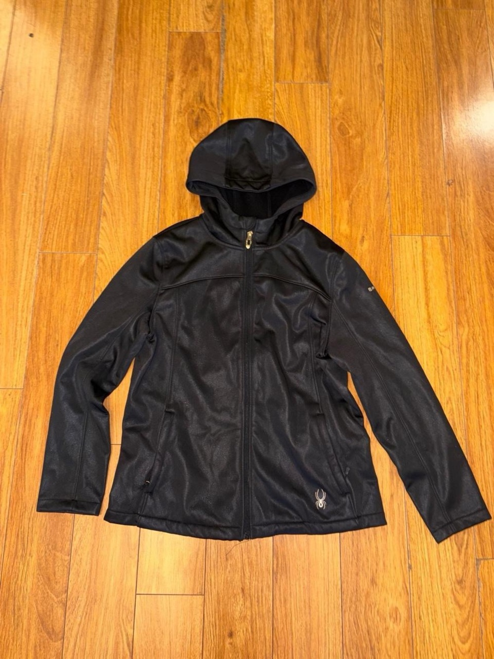 Black Spyder fleece lined windbreaker jacket